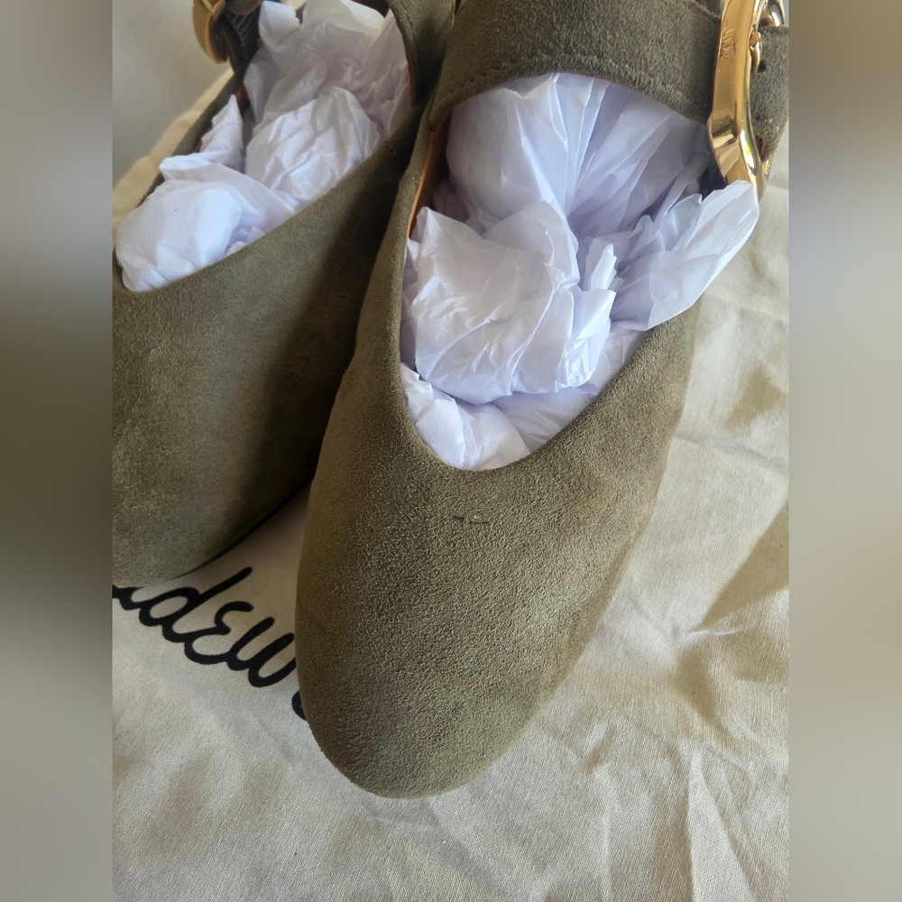 Madewell Women's Aged Olive The Remy Mary Jane Flats Sz 7.5 Stitch Fix Fall - Picture 6 of 9
